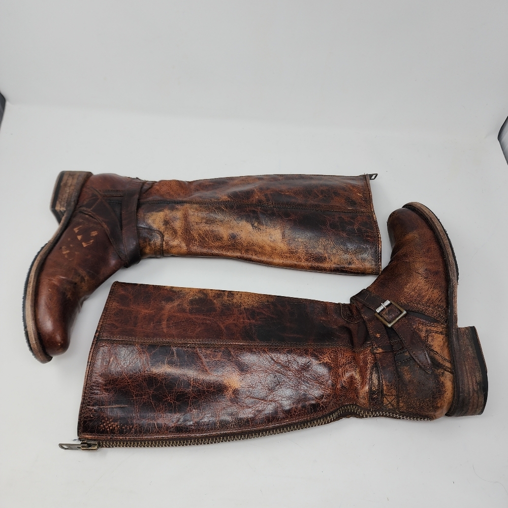 Freebird Shado Distressed‎ Leather Tall Boots Womens 7 Made in Mexico - Picture 2 of 16